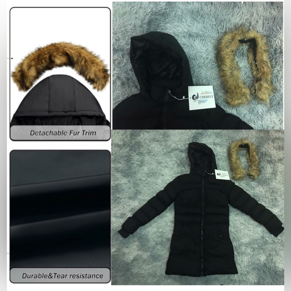 NWT CHERFLY Women’s Long Length Puffer Coat - Picture 8 of 16